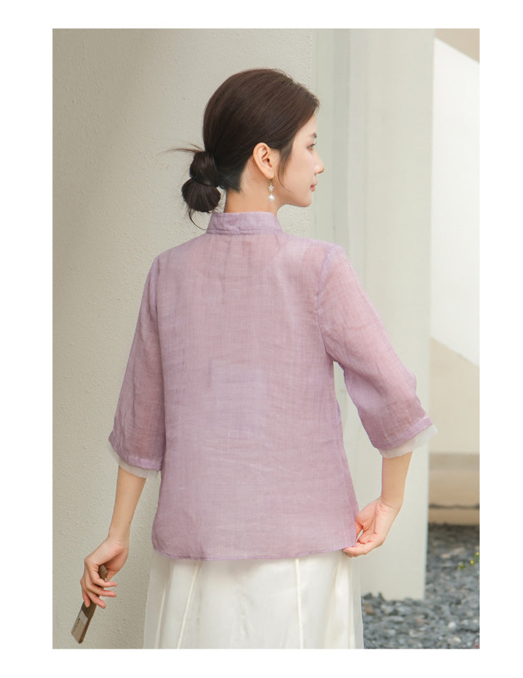 Marlowe Remarkable Embroidery Qipao Cheongsam Top