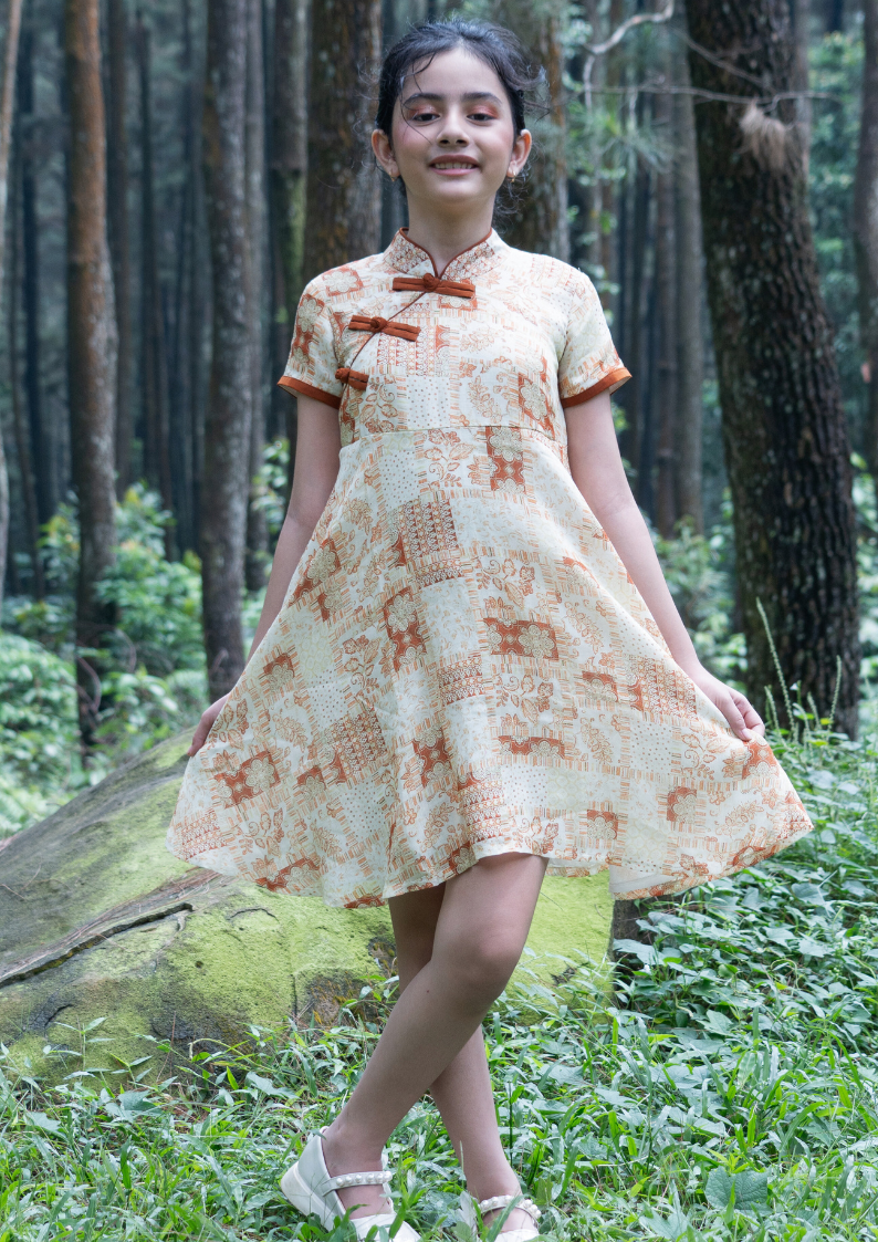 Sweet Lotus Cheongsam Dress