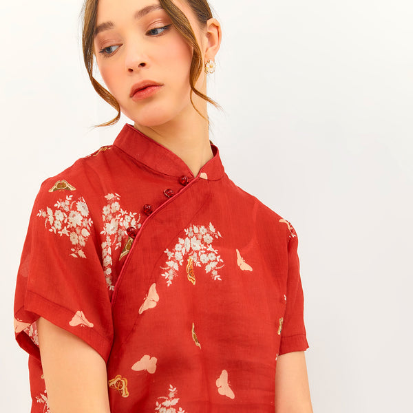 Butterfly Flower Cheongsam