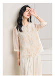 Isabella 2-Piece Rice Blue Floral Cheongsam Top