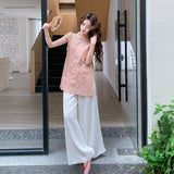 Isadora 2-Piece Pink Embroidered Cheongsam Set