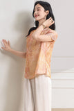 Theodora Yellow Green Short Sleeve Cheongsam Top