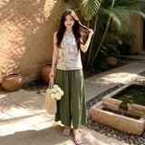 Eira 2-Piece Green Jacquard Vest Set Cheongsam