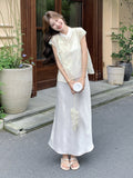 Imogen 2-Piece Embroidered Top Skirt Cheongsam