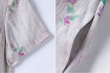 Heloise Immaculate Mandarin Collar Floral Ramie Cheongsam Qipao Dress