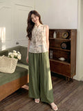 Eira 2-Piece Green Jacquard Vest Set Cheongsam