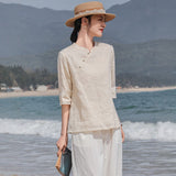Organza Beguiling Top Frog Buttons Embroidered Cheongsam Qipao