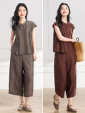 Odette 2-Piece Rose Brown Red Cheongsam Set