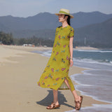Priscilla Jeweled Frog Buttons Gourd Print Cheongsam Qipao Dress