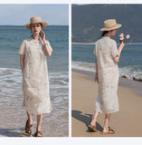 Ava Elevated Embroidered Frog Buttons Elegant Cheongsam Qipao Dress