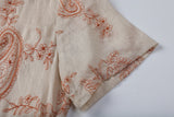 Nicolette Apricot Cashew Embroidery Cheongsam Dress