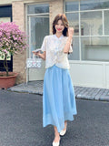 Gardenia 2-Piece Jacquard Short-Sleeve Cheongsam Set