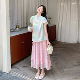 Vega 2-Piece Printed Cheongsam Top