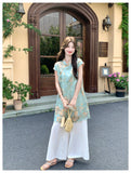Queen 2-Piece Floral Print Cheongsam Top