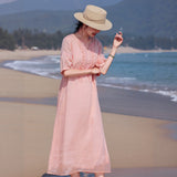 Solstice Elevated Embroidered Ruffles Elegant Cheongsam Qipao Dress