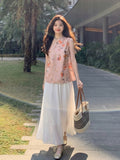 Primula 2-Piece Printed Mesh Cheongsam Set