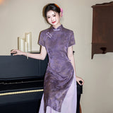 Bianca Immaculate Modern Design Lavender Cheongsam Qipao Dress