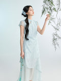 Overture Lake Blue Floral Cheongsam Dress