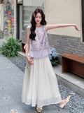 Natalia 2-Piece Lavender Chiffon Cheongsam Set