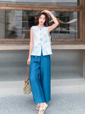 Procyon 2-Piece Black Relaxed Top Set Cheongsam