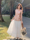 Primula 2-Piece Printed Mesh Cheongsam Set