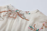 Villa Peach Shadow Embroidered Cheongsam Dress
