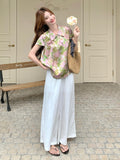 Dazzle 2-Piece Printed Cheongsam Top Set