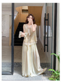 Prosperity 2-Piece Beige Lace Embroidered Vest Set Cheongsam