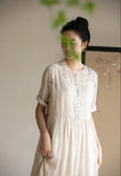 Wisteria Floral Ramie Cheongsam Dress