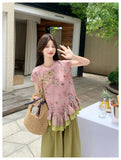 Jasmine 2-Piece Floral Ruffle Cheongsam Set