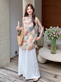 Polaris 2-Piece Gradient Print Cheongsam Set