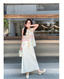 Josephina 2-Piece Embroidered Vest Skirt Set Cheongsam