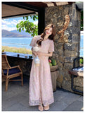 Gina 2-Piece Lace Embroidered Cheongsam Set