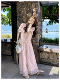 Gina 2-Piece Lace Embroidered Cheongsam Set