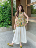 Kalina 2-Piece Embroidered Top and Pants Set Cheongsam