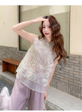 Wilhelmina 2-Piece Sequined Embroidered Vest Set Cheongsam