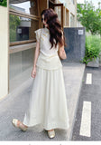 Agate 2-Piece Beige Lace Cheongsam Set