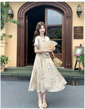 Pinnacle Milan Almond Floral Cheongsam Dress