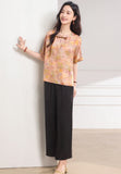 Shimmer 2-Piece Light Green Floral Cheongsam Set