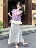 Natalia 2-Piece Ruffle Jacquard Cheongsam Set
