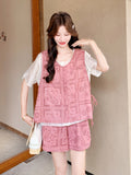 Federica 2-Piece Lace Short-Sleeve Top Set Cheongsam