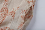 Nicolette Apricot Cashew Embroidery Cheongsam Dress