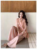 Citrine 2-Piece Pink V-Neck Cheongsam Set