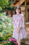 Sunflower 2-Piece Gradient Peach Pink Cheongsam Top