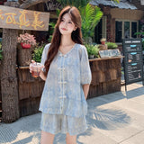 Gentle 2-Piece Jacquard Summer Cheongsam Set