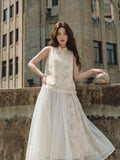 Radiance Breathtaking Butterfly Print Cheongsam Top Skirt Qipao Set
