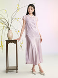 Chrysanthemum Lilac Jacquard Cheongsam Top