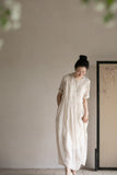 Wisteria Floral Ramie Cheongsam Dress