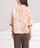 Dame Pink Yellow Pattern Cheongsam Top