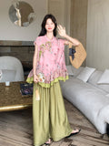 Jasmine 2-Piece Floral Ruffle Cheongsam Set